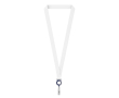Custom made polyester lanyard met intrekbare badgehouder kleur ultramarijn blauw