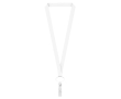 Custom made polyester lanyard met intrekbare badgehouder kleur wit