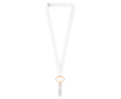 Custom made polyester lanyard met intrekbare badgehouder kleur oranje
