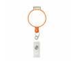 Custom made ronde intrekbare badgehouder, personaliseerbaar ⌀2.8 kleur oranje