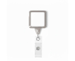 Custom made vierkante intrekbare badgehouder, personaliseerbaar kleur grijs