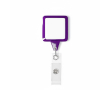 Custom made vierkante intrekbare badgehouder, personaliseerbaar kleur paars