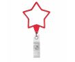 Custom made stervormige intrekbare badgehouder kleur rood