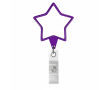 Custom made stervormige intrekbare badgehouder kleur paars