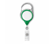 Custom made ronde intrekbare badgehouder met karabijnhaak en clip kleur groene fles