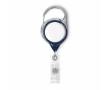 Custom made ronde intrekbare badgehouder met karabijnhaak en clip kleur ultramarijn blauw