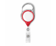 Custom made ronde intrekbare badgehouder met karabijnhaak kleur rood