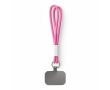 Custom made dubbele koorden voor mobiel met personaliseerbare patch kleur fuchsia