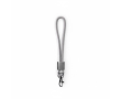 Custom made nylon polsband lanyard met metalen clip kleur grijs