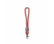 Custom made nylon polsband lanyard met metalen clip kleur granaat