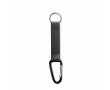 Custom made sleutelhanger van polyester band met karabijnhaak kleur zwart