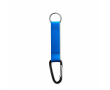 Custom made sleutelhanger van polyester band met karabijnhaak kleur blauw