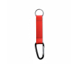 Custom made sleutelhanger van polyester band met karabijnhaak kleur rood