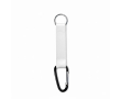 Custom made sleutelhanger van polyester band met karabijnhaak kleur wit