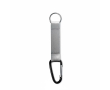 Custom made sleutelhanger van polyester band met karabijnhaak kleur grijs