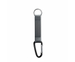 Custom made sleutelhanger van polyester band met karabijnhaak kleur donkergrijs