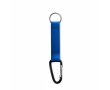 Custom made sleutelhanger van polyester band met karabijnhaak kleur electrisch blauw
