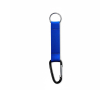 Custom made sleutelhanger van polyester band met karabijnhaak kleur koningsblauw