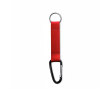 Custom made sleutelhanger van polyester band met karabijnhaak kleur donkerrood