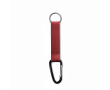 Custom made sleutelhanger van polyester band met karabijnhaak kleur granaat