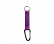 Custom made sleutelhanger van polyester band met karabijnhaak kleur paars