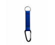 Custom made sleutelhanger van polyester band met karabijnhaak kleur ultramarijn blauw