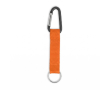 Custom made sleutelhanger van RPET met karabijnhaak en metalen ring kleur oranje