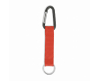 Custom made sleutelhanger van RPET met karabijnhaak en metalen ring kleur donkerrood