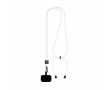 Custom made verstelbare tweekleurige lanyard van RPET voor de mobiel kleur wit