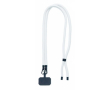 Custom made mobielhouder van polyester met 2 haken en ophangpatch kleur wit