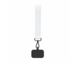 Custom made polsband lanyard voor mobiel met personaliseerbare patch kleur wit