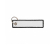 Geborduurd polyester label met sleutelhanger, personaliseerbaar kleur zwart