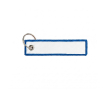 Geborduurd polyester label met sleutelhanger, personaliseerbaar kleur blauw