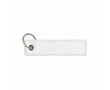Geborduurd polyester label met sleutelhanger, personaliseerbaar kleur wit