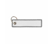 Geborduurd polyester label met sleutelhanger, personaliseerbaar kleur grijs