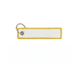 Geborduurd polyester label met sleutelhanger, personaliseerbaar kleur geel