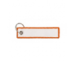 Geborduurd polyester label met sleutelhanger, personaliseerbaar kleur oranje