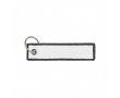 Geborduurd polyester label met sleutelhanger, personaliseerbaar kleur donkergrijs