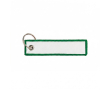Geborduurd polyester label met sleutelhanger, personaliseerbaar kleur groene fles