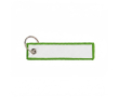 Geborduurd polyester label met sleutelhanger, personaliseerbaar kleur appel groen