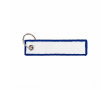 Geborduurd polyester label met sleutelhanger, personaliseerbaar kleur koningsblauw