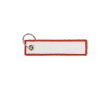 Geborduurd polyester label met sleutelhanger, personaliseerbaar kleur donkerrood