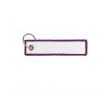 Geborduurd polyester label met sleutelhanger, personaliseerbaar kleur paars