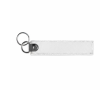 Geborduurd polyester label met dubbele ring, customizebaar kleur wit