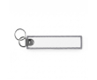Geborduurd polyester label met dubbele ring, customizebaar kleur grijs