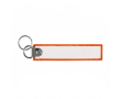 Geborduurd polyester label met dubbele ring, customizebaar kleur oranje
