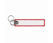 Geborduurd polyester label met dubbele ring, customizebaar kleur granaat