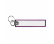 Geborduurd polyester label met dubbele ring, customizebaar kleur paars