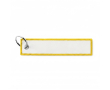 Sleutelhanger in labelvorm polyester, bedrukken met geborduurd logo kleur geel