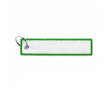 Sleutelhanger in labelvorm polyester, bedrukken met geborduurd logo kleur groen